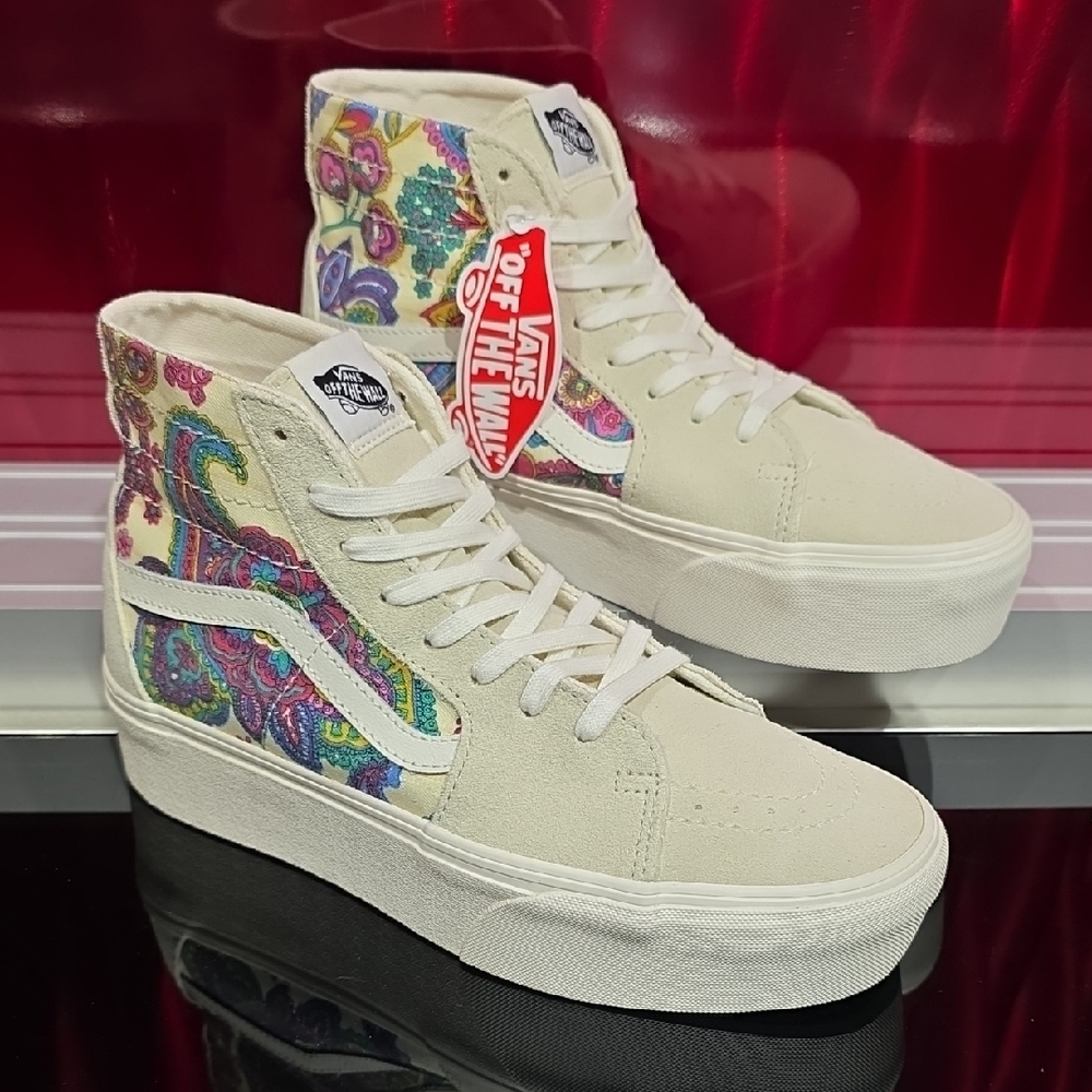Vans Sk8-Hi Tapered Paisley Bloom Turtledove Men’s 8.5 Women’s 10  New